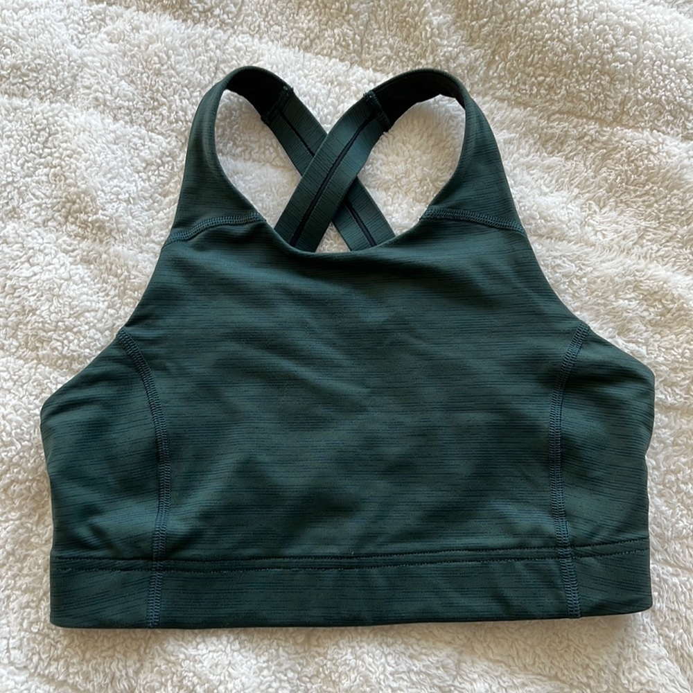 Outdoor Voices TechSweat Racerback Bra in Evergreen (XS)